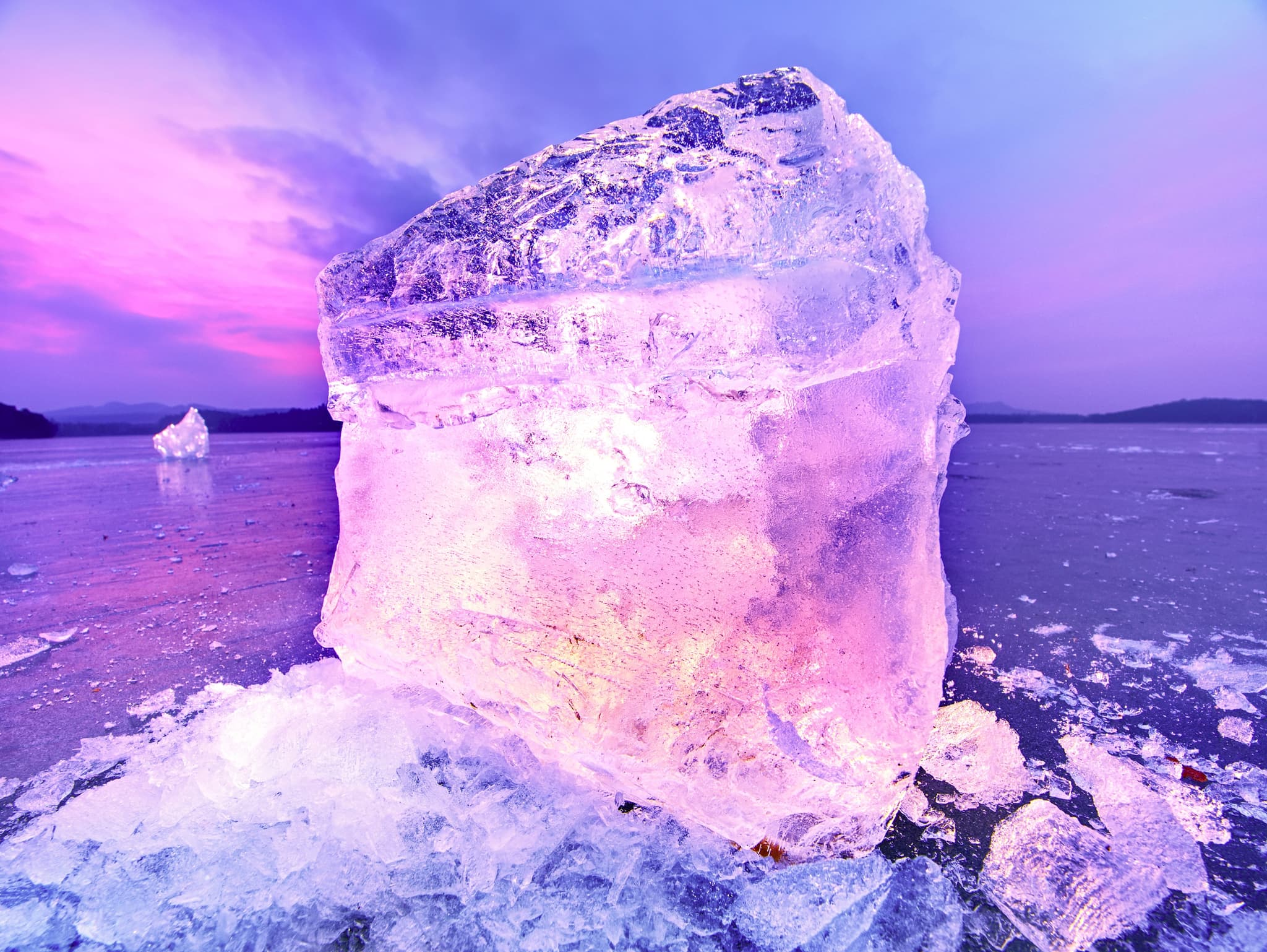 Frozen Arctic ice landscape in Lapland